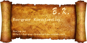 Bergner Konstantin névjegykártya